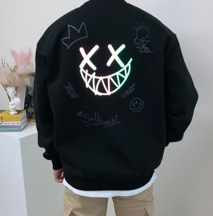 WQB17 男款瑩光塗鴉厚磅內刷毛T 