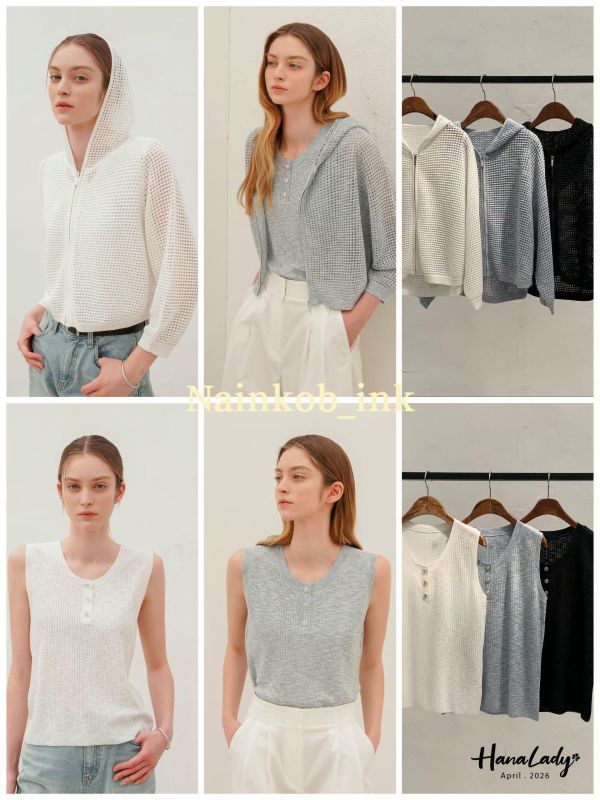 LFB01 勾針織連帽拉鍊外套 