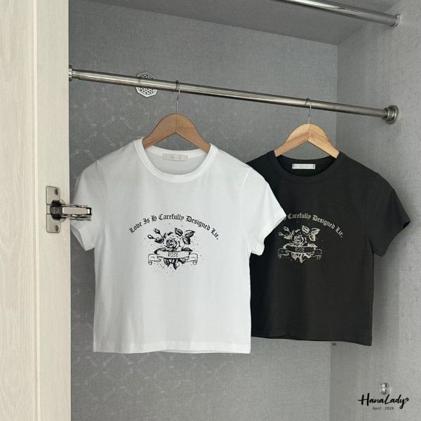 LFB10 玫瑰印花字母T 