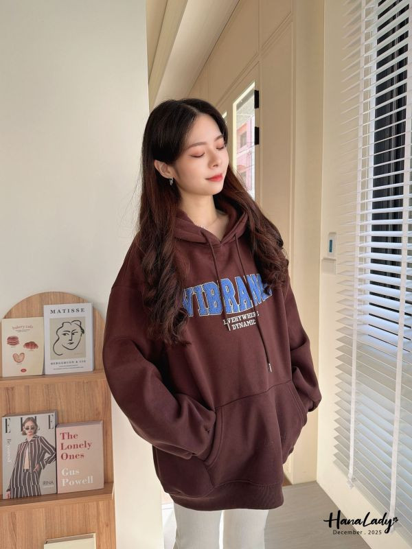 WQA18 立體毛呢字母內刷絨帽T 