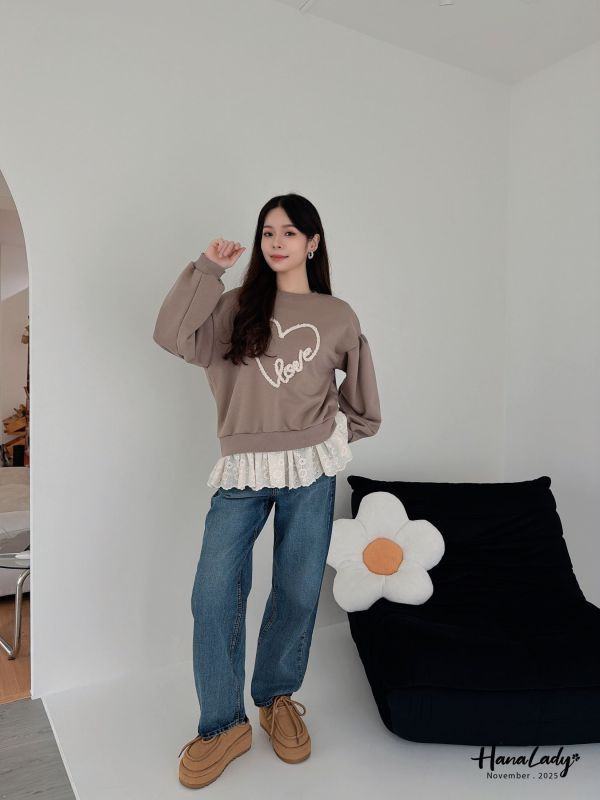 WJA88 立體愛心刺繡拼布T 