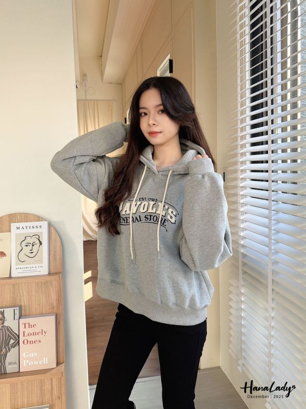 WQA01 羊羔毛字母馬卡龍刷毛帽T 