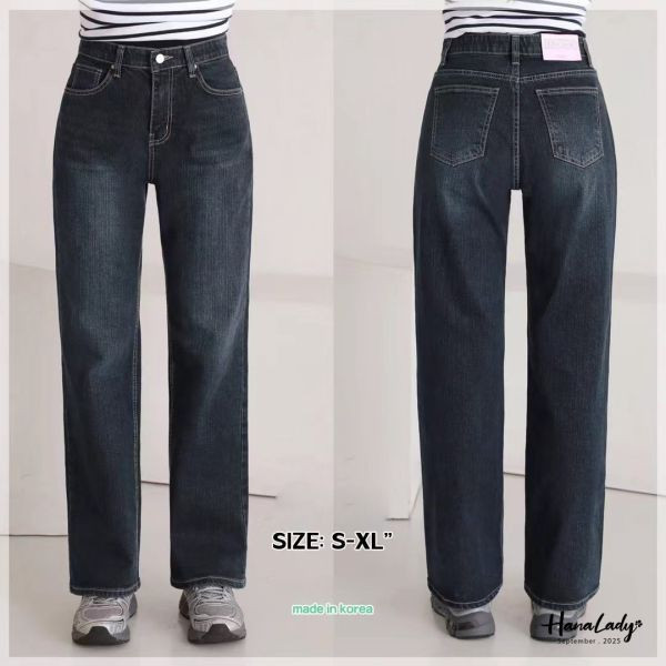 WKA64 非常顯瘦直筒微寬丹寧褲 