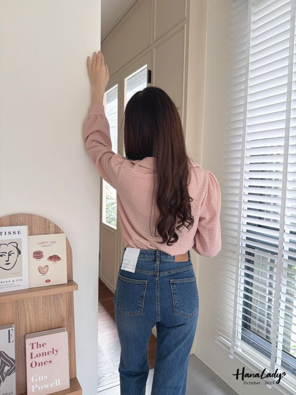 WTA50 立體細紋精緻釦襯衫 