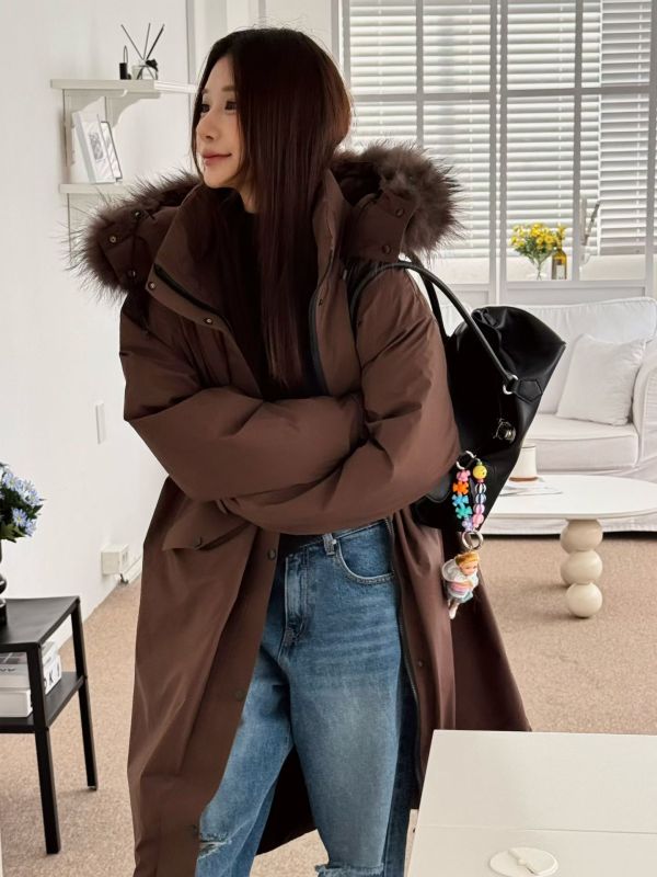 WQB33 冬天不怕冷鴨絨浣熊毛外套 