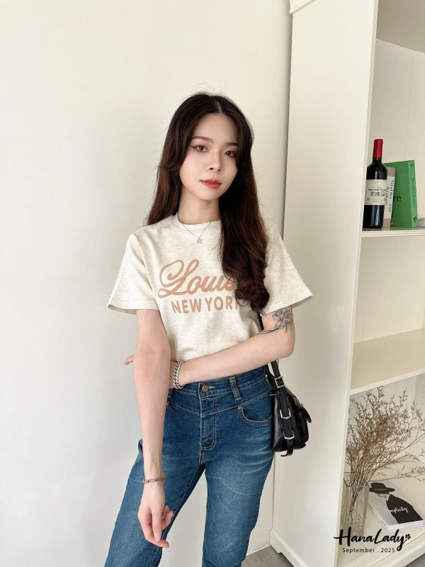 WKA10 配色麂皮字母厚棉T 