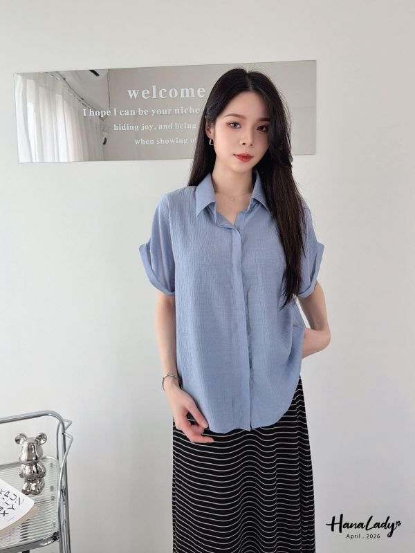 LFA19 簡約親膚造型袖口襯衫 