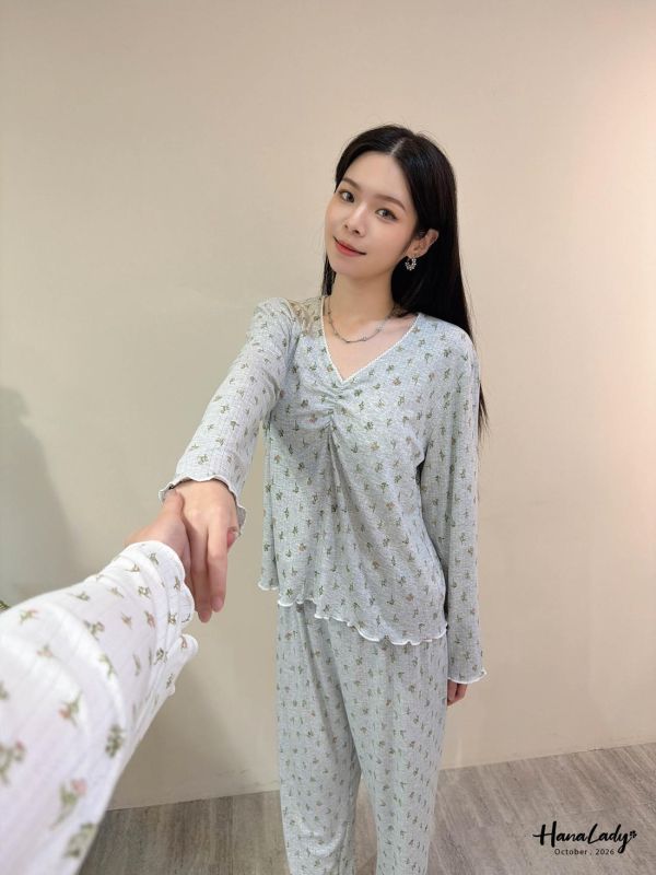 LTA59 可愛小花朵Q邊BRA睡衣套裝 