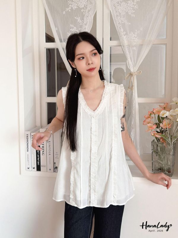 LFA32 波西米雅V領無袖上衣 