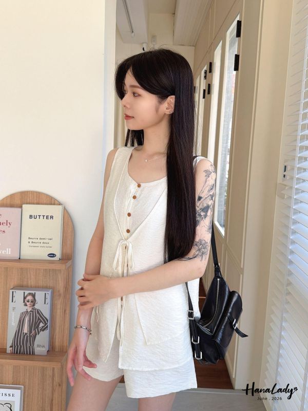 LLA25 好舒服綁結排釦套裝 
