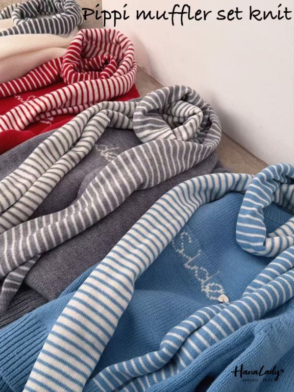 LEA04 雙色圍巾針織上衣 