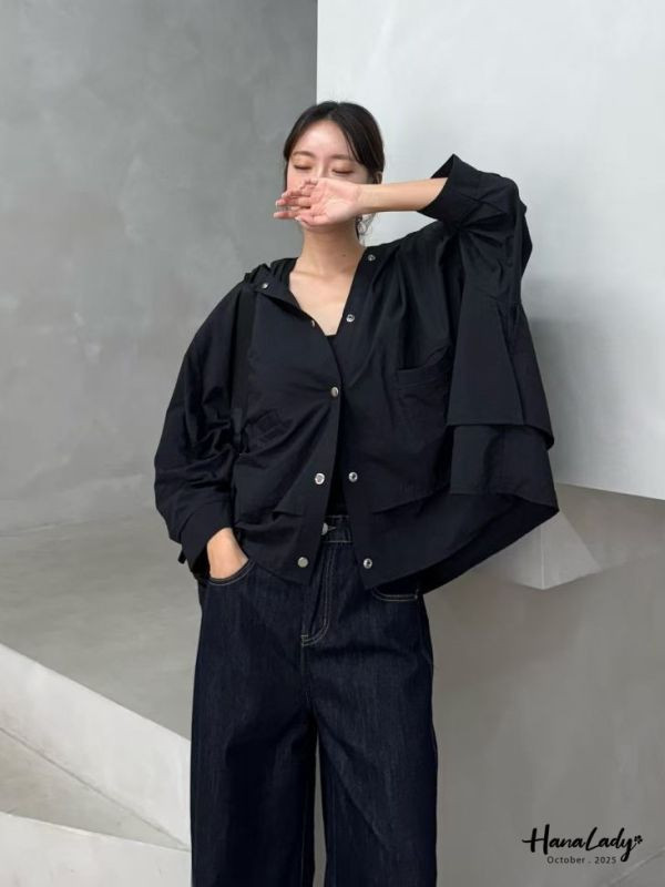 WTA25 寬版休閒防風連帽外套 