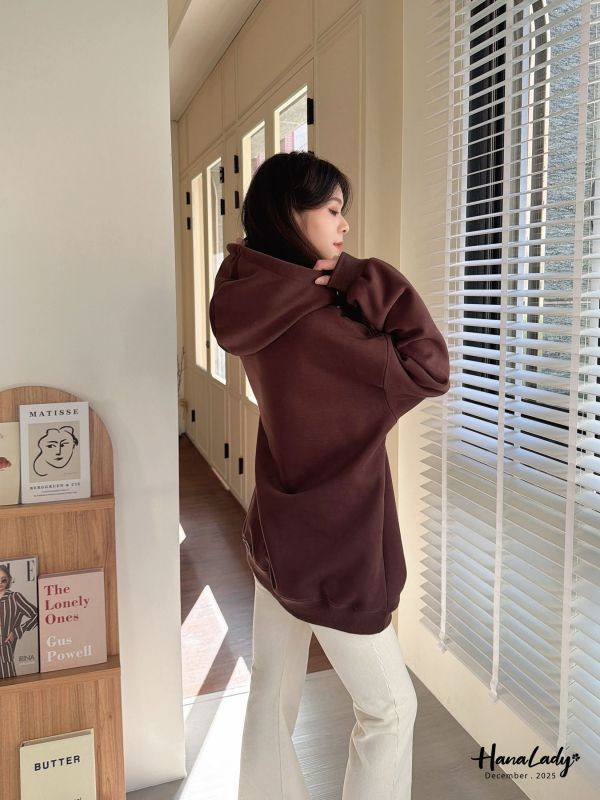 WQA18 立體毛呢字母內刷絨帽T 