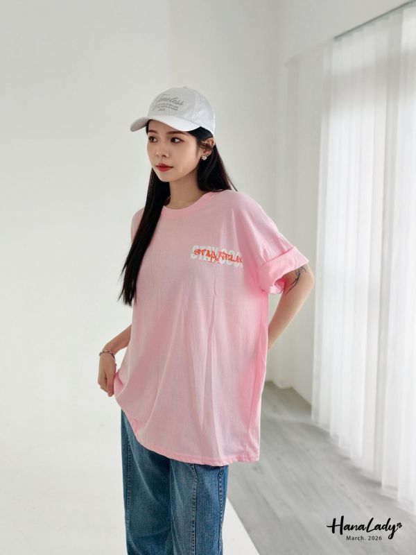 LSA39 繽紛貼布字母棉T 