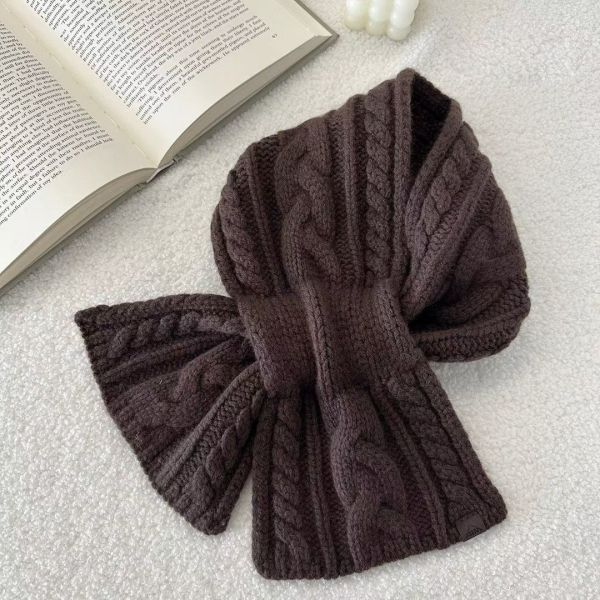 WQB39 麻花編織交叉圍巾 