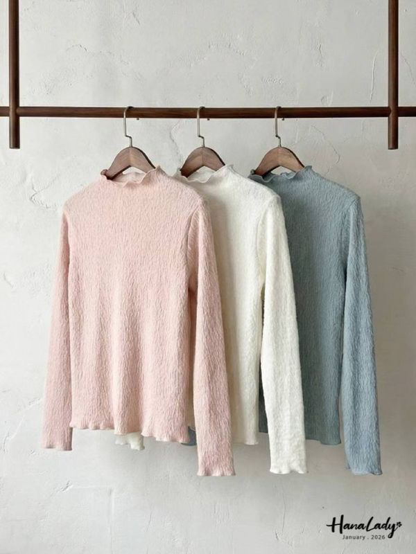 LEA88 拷克QQ邊柔軟毛絲上衣 