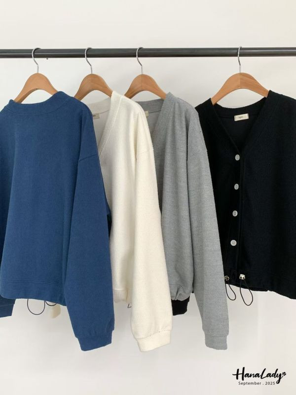 WKA14 高質感細柔毛巾布排釦外 