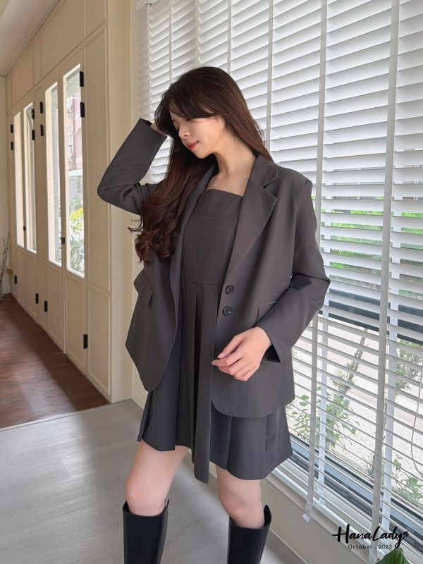 WTA10 簡約後開衩雙口袋西外 