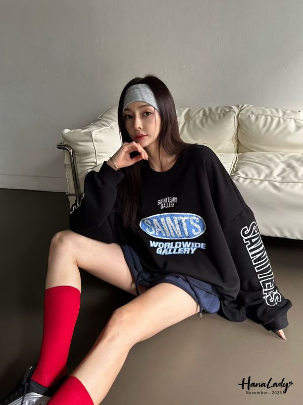 WJB07 長版美式印花字母T 