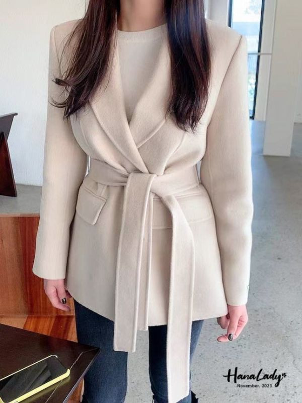 SJB27 質感手工羊絨大衣外 