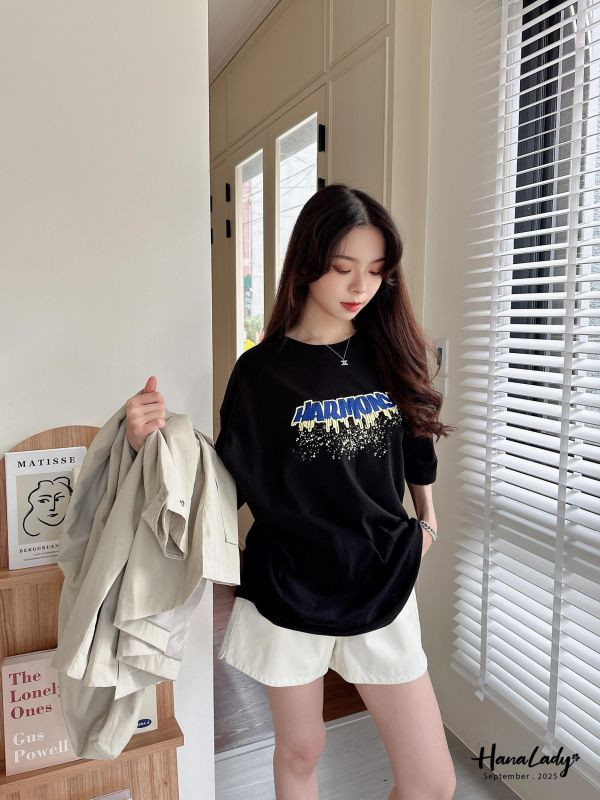 WKA16 印花字母OVERSIZE長版T 