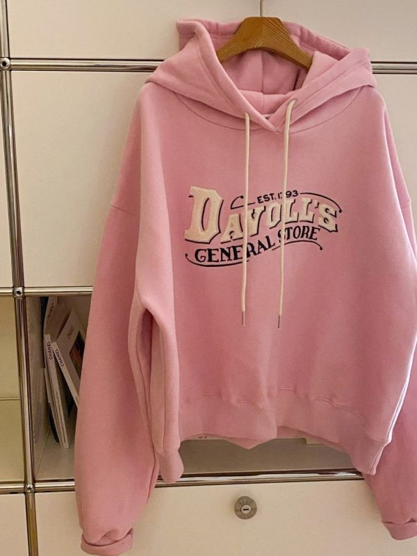 WQA01 羊羔毛字母馬卡龍刷毛帽T 