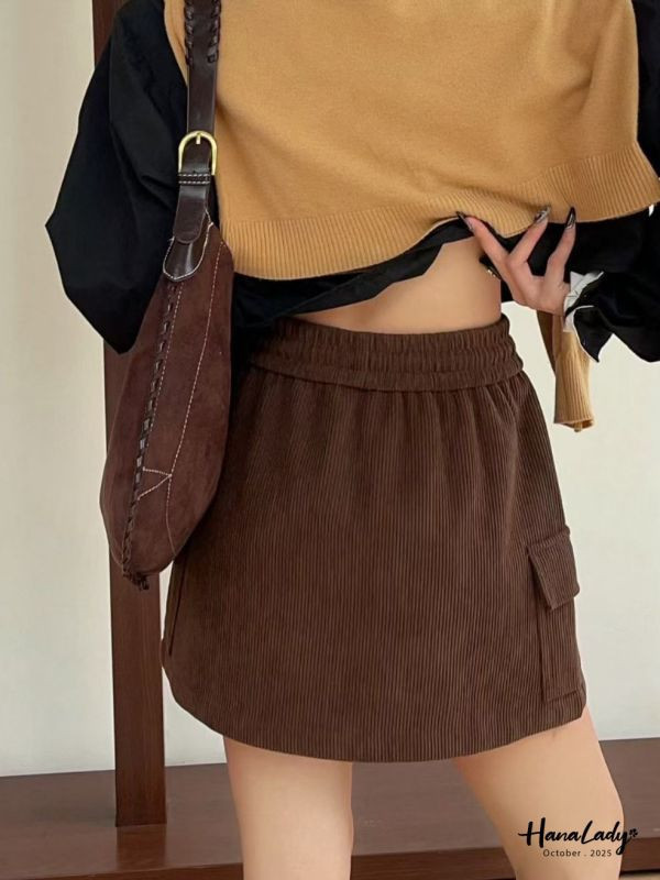 WTA85 燈心絨工裝休閒褲裙 