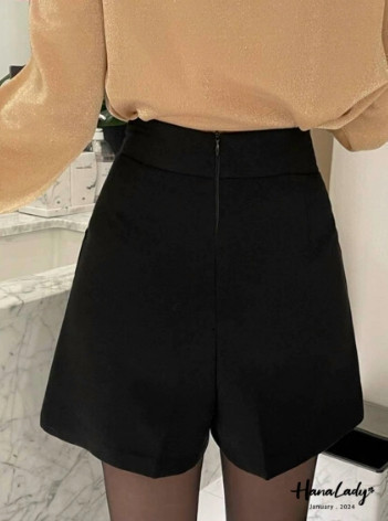 FEA28簡約高腰內磨毛短褲 