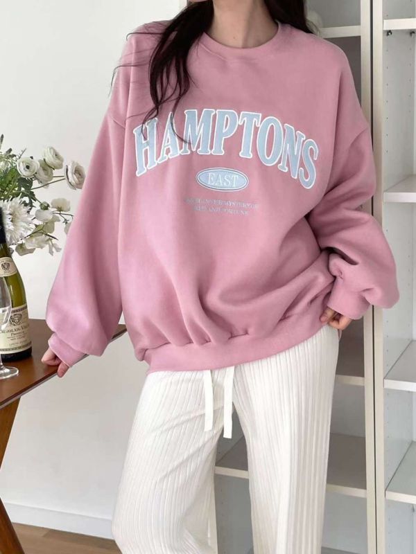 WQA64 馬卡龍色刺繡刷毛大學T 