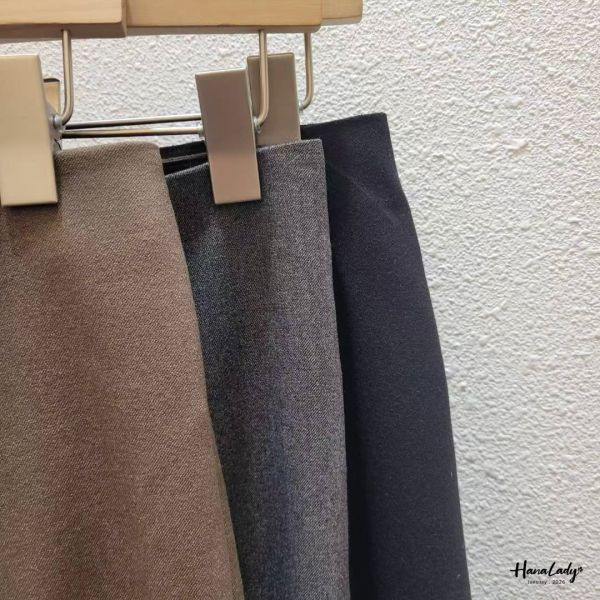 LEA91 輕薄棉絨休閒微喇叭西裝褲 