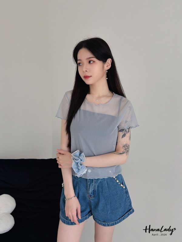 LFA44 兩件式甜美針織紗上衣 