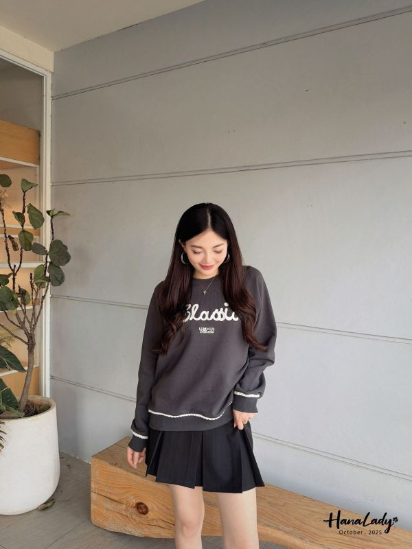 WTB34 經典壓褶後鬆緊褲裙 