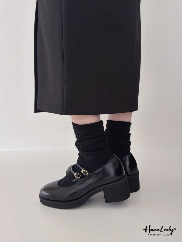 WJB30 雙環亮面增高娃娃鞋 