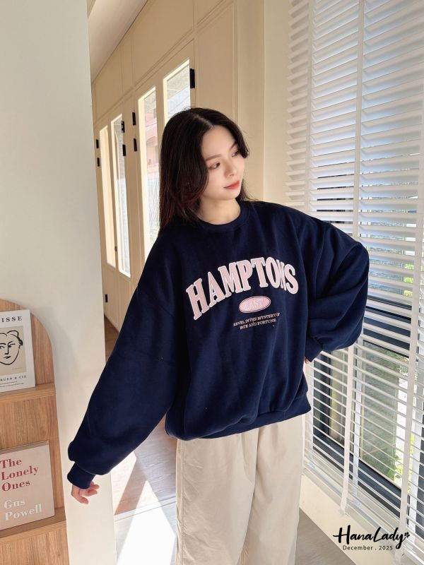 WQA64 馬卡龍色刺繡刷毛大學T 