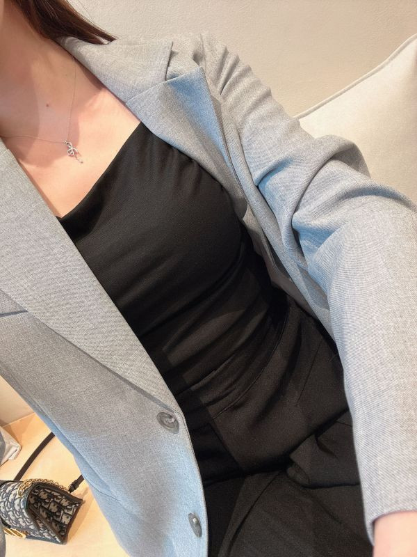 WFA97 必收金屬環美背雙釦西外 