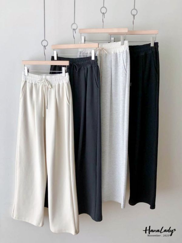 WJB03 拼接鬆緊腰休閒棉褲 