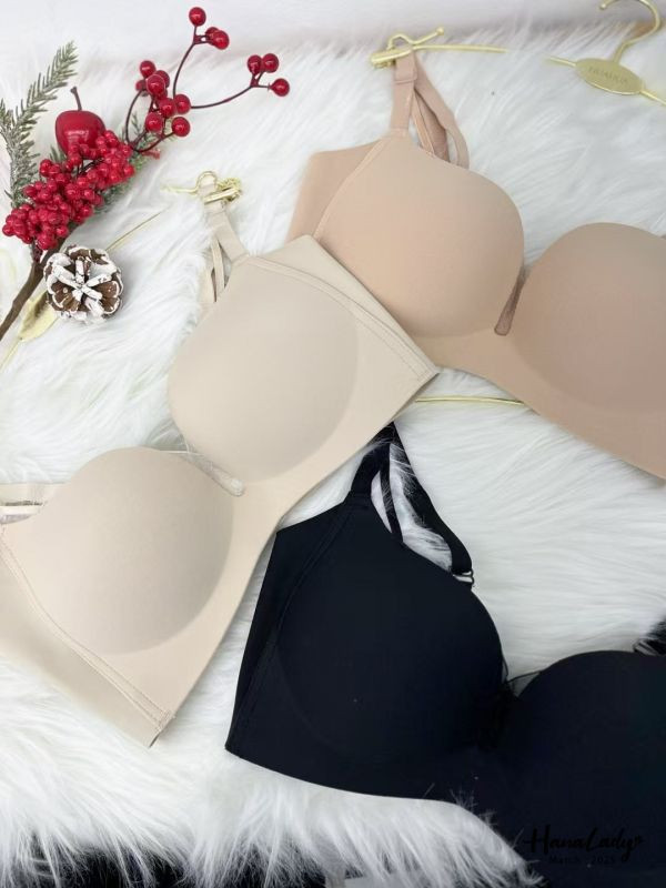 WSB28 厚墊韓國簡約深V純色內衣 