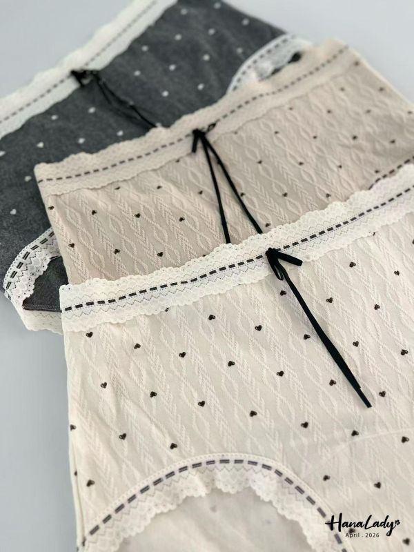 LFA75 韓國麻花小愛心緞帶內褲 