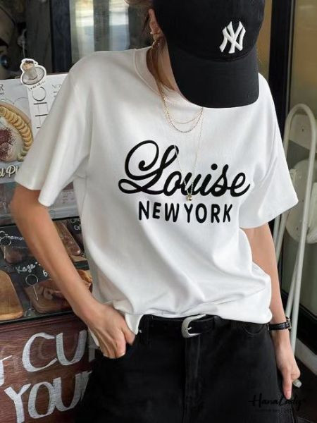 WKA10 配色麂皮字母厚棉T 