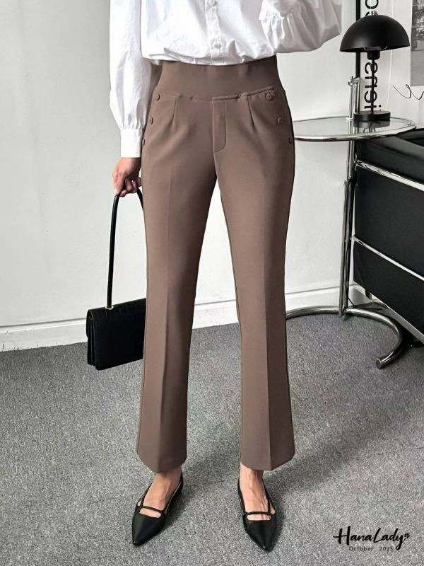 WTA21 收腹設計雙扣西裝褲 