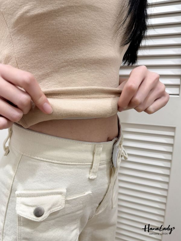 LEA96 厚墊親膚棉絨V領背心 