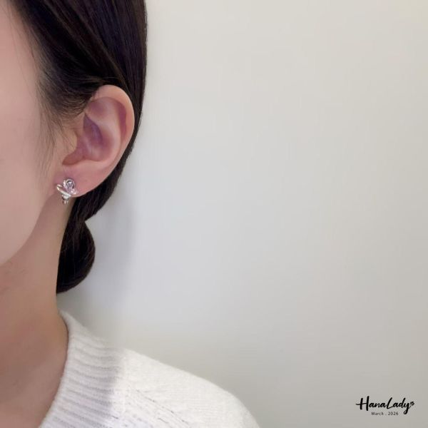 LSA71 愛心小鑽耳夾式耳環 