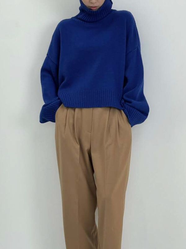 WQA70 簡約高領針織上衣 