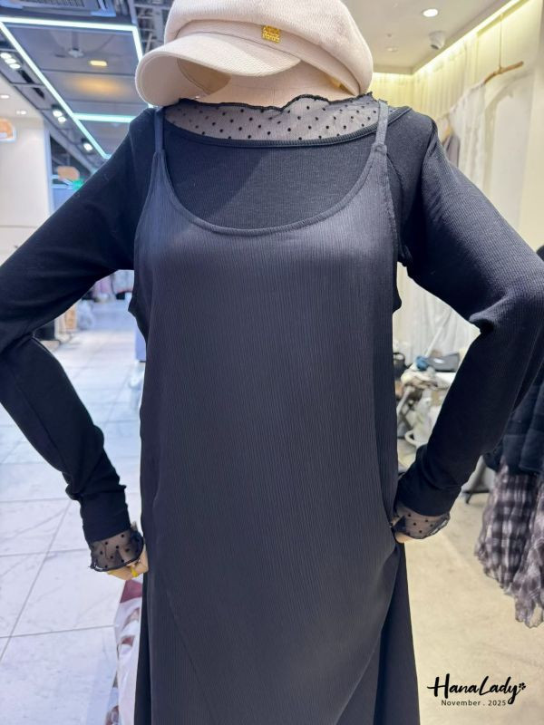 WJA89 點點紗針織寬領上衣 