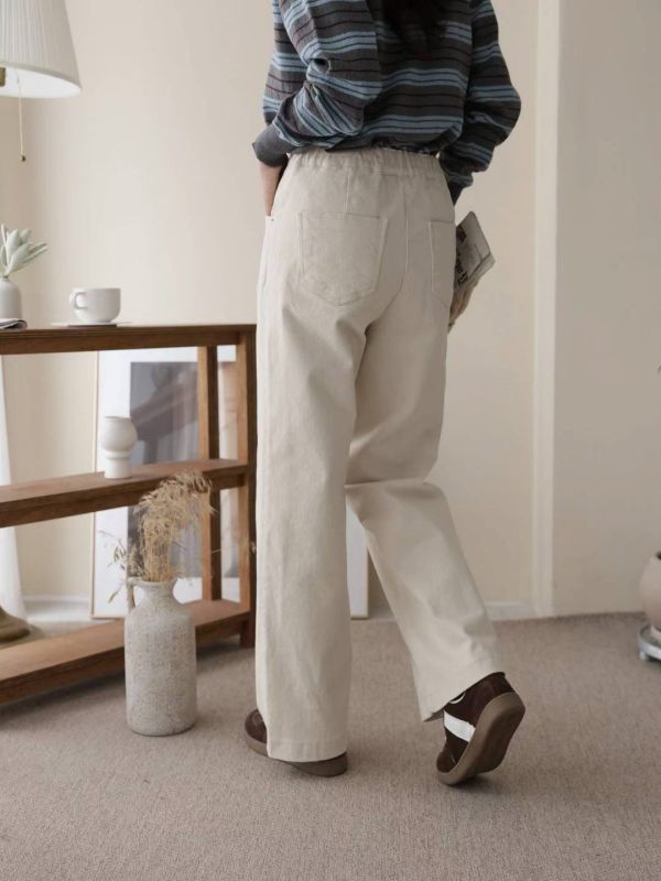 WQB66 挺版棉絨內磨毛直筒褲 