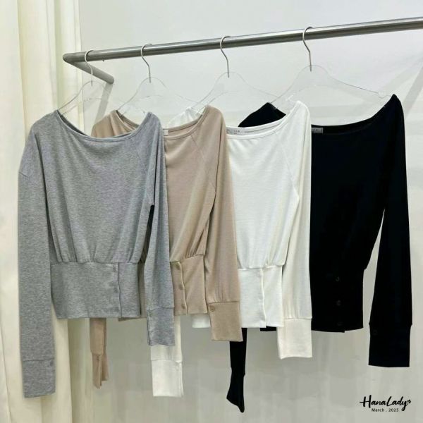 WSA42 斜領下開岔設計上衣 