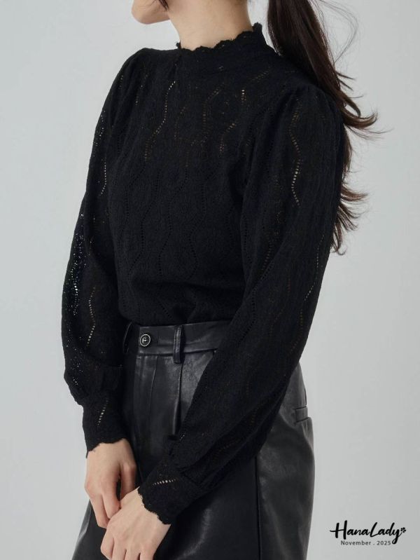 WJA65 必收款絕美布蕾絲立領上衣 