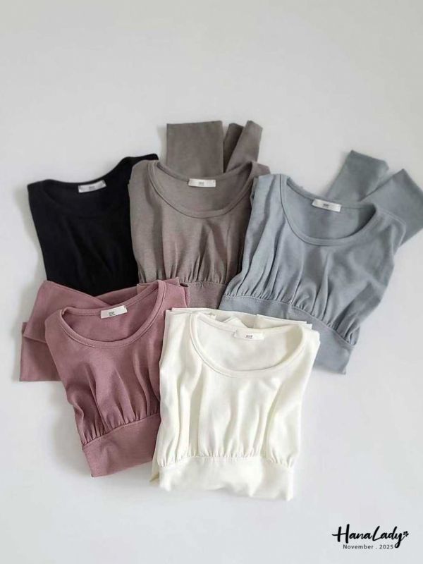 WJA66 簡約抓皺內搭上衣 