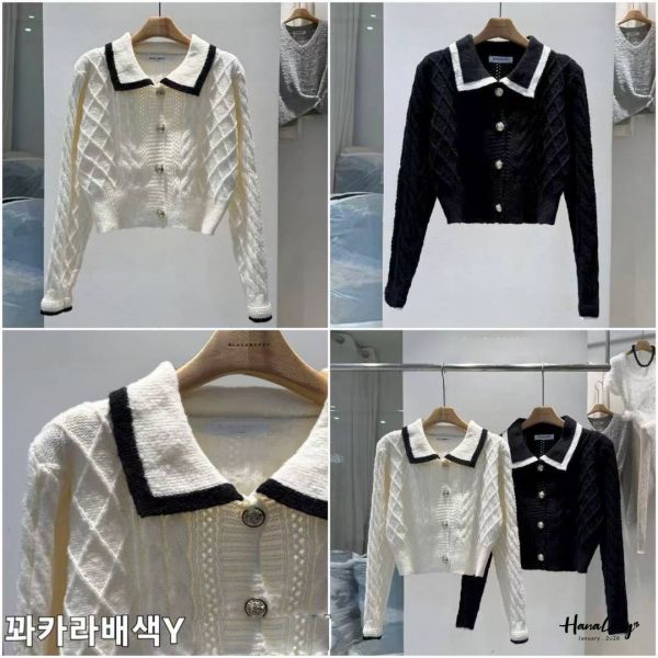 LEA16 菱格麻花線條針織上衣 