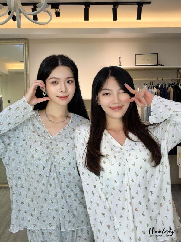 LTA59 可愛小花朵Q邊BRA睡衣套裝 
